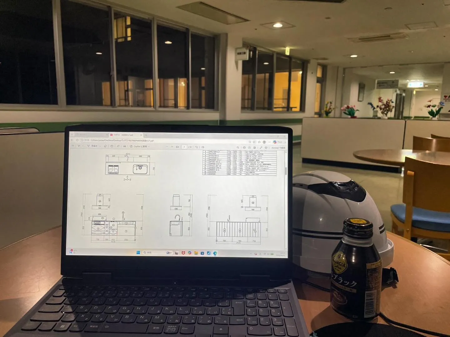 本日は夜間まで現場作業を行なっています。